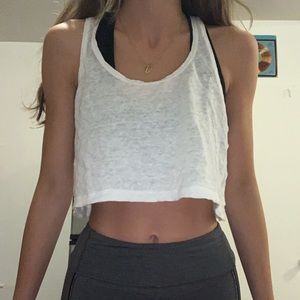 FARM RIO WHITE CROP TOP